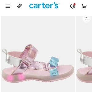 Carter's Girls' Pink & Blue metallic Light-Up Sandals